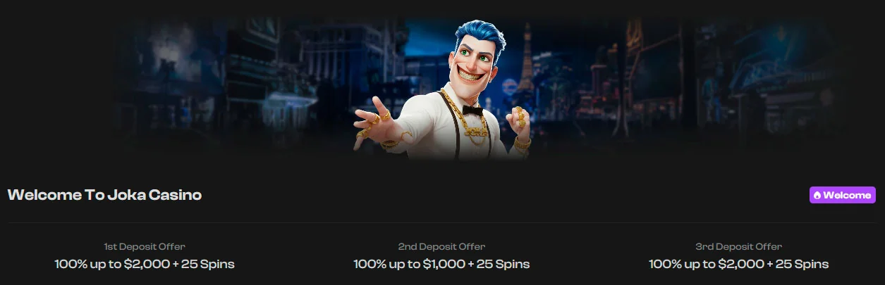 welcome package casino joka